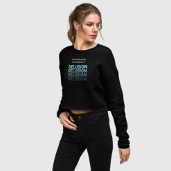 Delusion Fleece Crop Sweatshirt For Women
