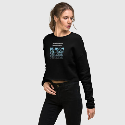 Delusion Fleece Crop Sweatshirt For Women