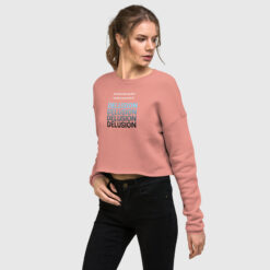 Delusion Fleece Crop Sweatshirt For Women