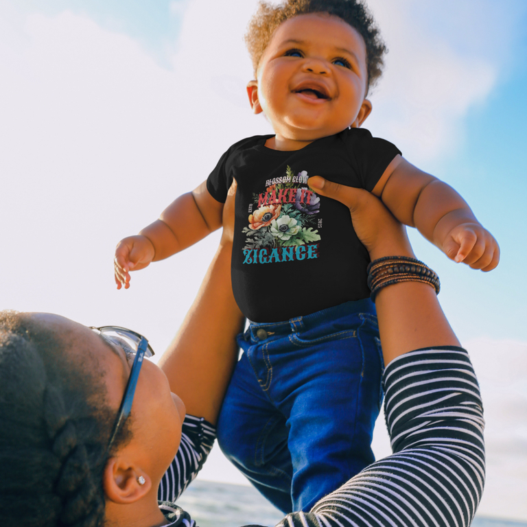 kid wearing zigance tshirt black