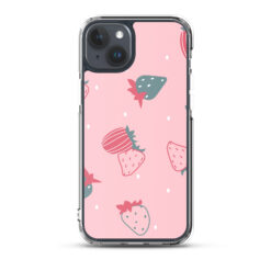 Strawberry Pattern Printed Clear Case for iPhone