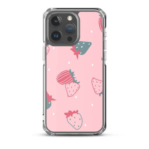 Strawberry Pattern Printed Clear Case for iPhone
