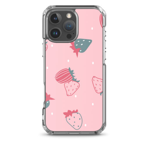 Strawberry Pattern Printed Clear Case for iPhone