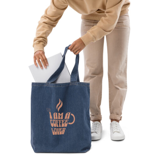 Organic Denim Coffee Lover Tote Bag
