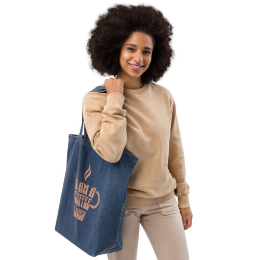 Organic Denim Coffee Lover Tote Bag