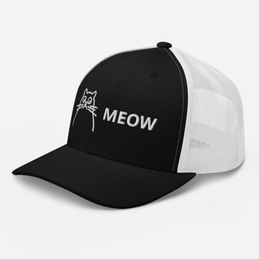 Unisex Embroidered Meow Trucker Cap
