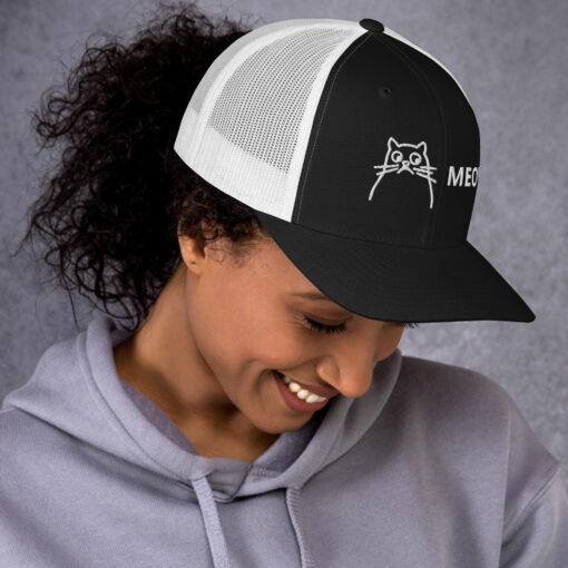 Unisex Embroidered Meow Trucker Cap