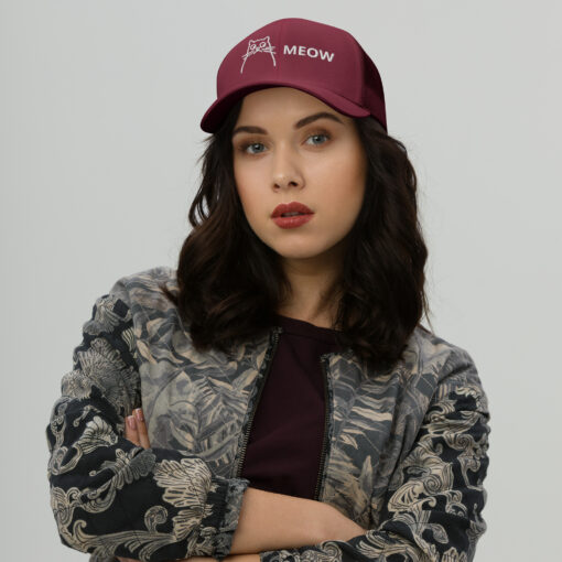 Unisex Embroidered Meow Trucker Cap