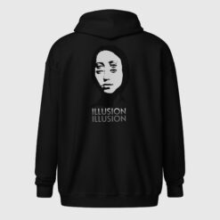 Unisex heavy blend illusion zip hoodie