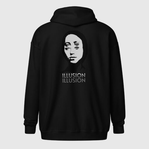 Unisex heavy blend illusion zip hoodie