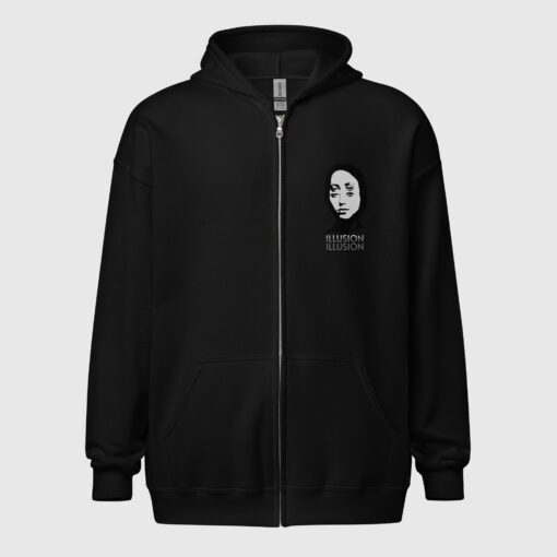 Unisex heavy blend illusion zip hoodie