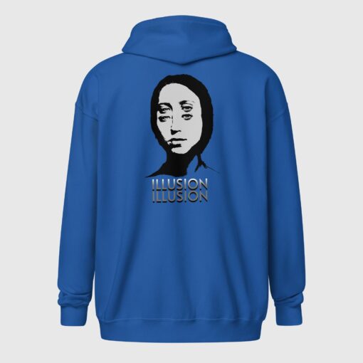 Unisex heavy blend illusion zip hoodie