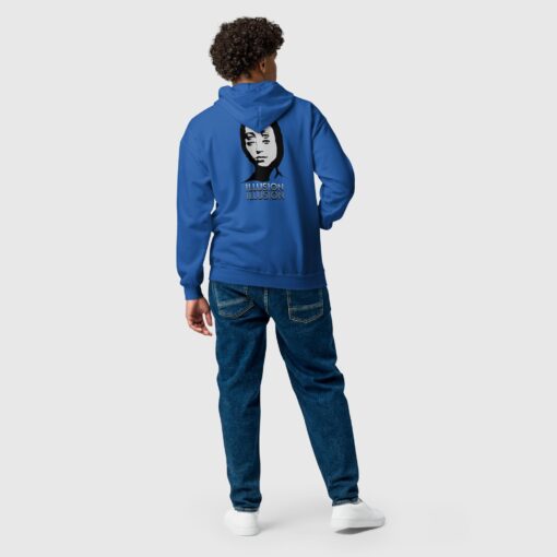 Unisex heavy blend illusion zip hoodie