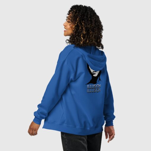 Unisex heavy blend illusion zip hoodie