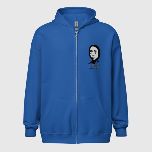 Unisex heavy blend illusion zip hoodie