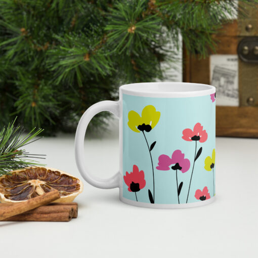 Floral Printed Zigance Glossy Mug