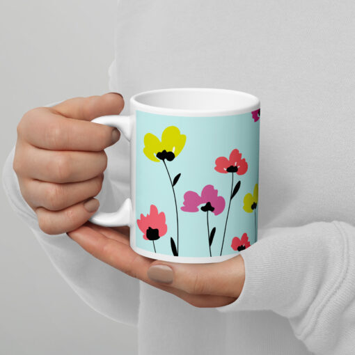 Floral Printed Zigance Glossy Mug