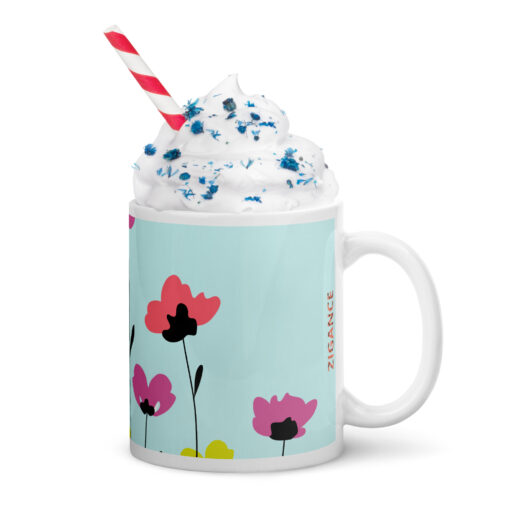 Floral Printed Zigance Glossy Mug
