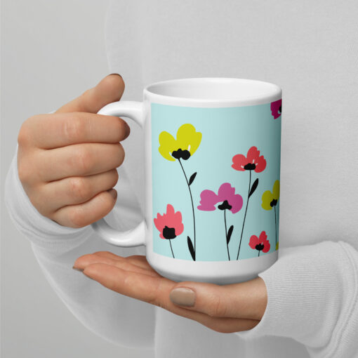 Floral Printed Zigance Glossy Mug