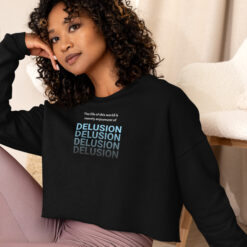 Delusion Fleece Crop Sweatshirt For Women