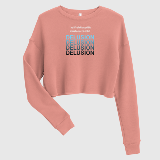 Delusion Fleece Crop Sweatshirt For Women
