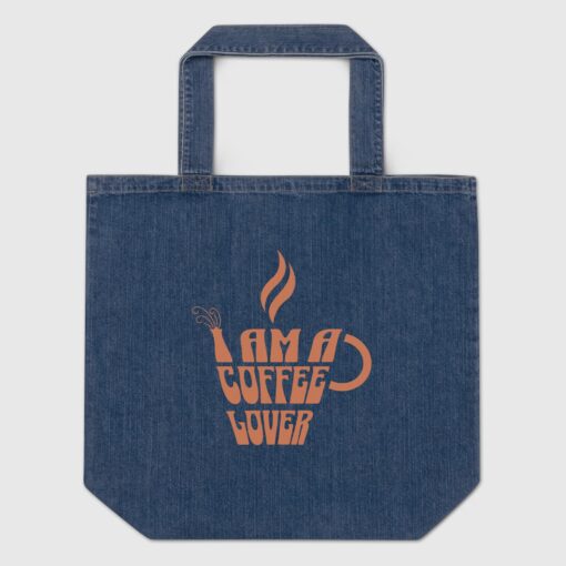 Organic Denim Coffee Lover Tote Bag