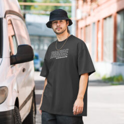 Oversized faded zigance outline t-shirt for men