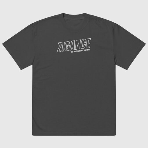 Oversized faded zigance outline t-shirt for men