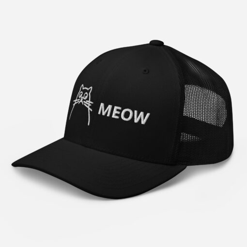Unisex Embroidered Meow Trucker Cap