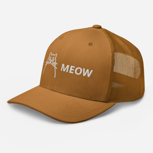 Unisex Embroidered Meow Trucker Cap