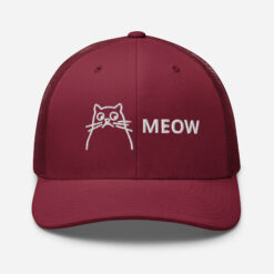Unisex Embroidered Meow Trucker Cap
