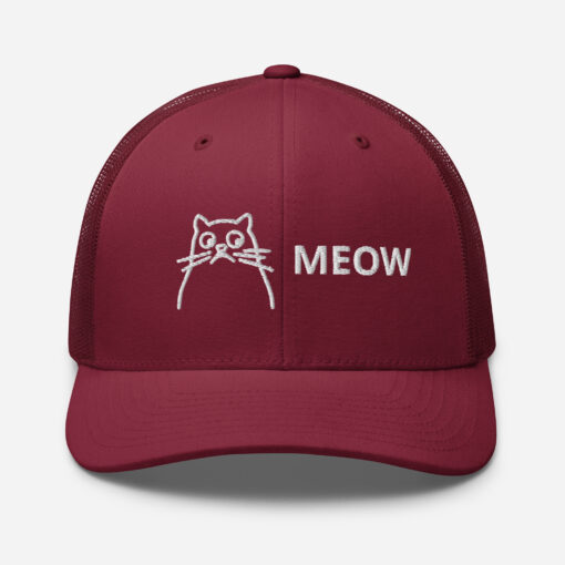 Unisex Embroidered Meow Trucker Cap