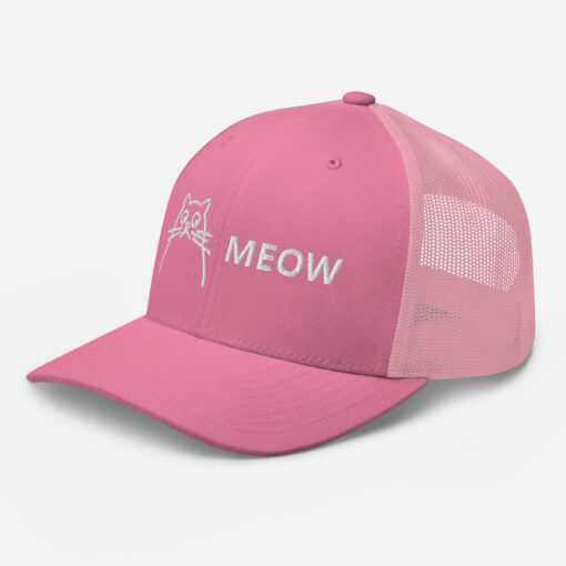 Unisex Embroidered Meow Trucker Cap
