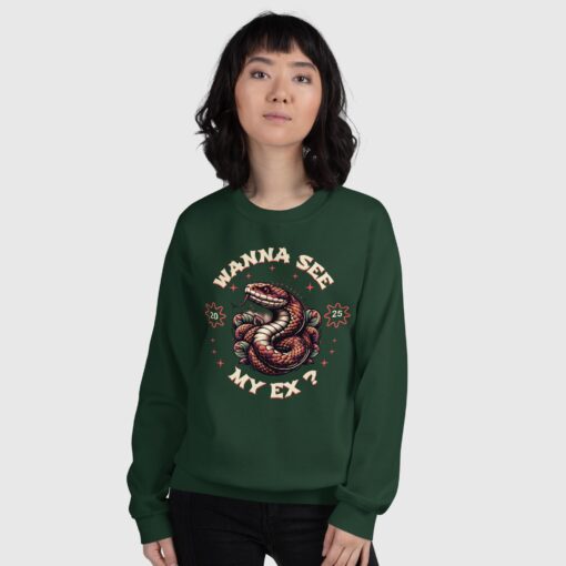 Trendy Wanna See My Ex Snake Sweatshirt for Women - Image 5