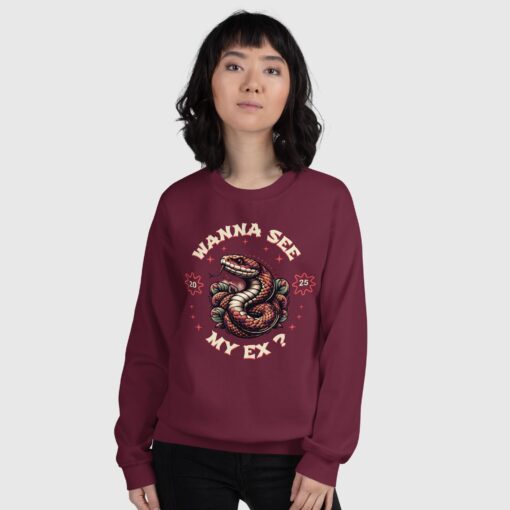 Trendy Wanna See My Ex Snake Sweatshirt for Women - Image 4