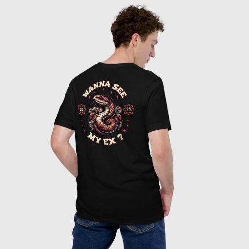 Trendy Wanna See My Ex Snake Cotton T-shirt for Men