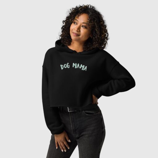 Dog Mama Printed Crop Hoodie for Women