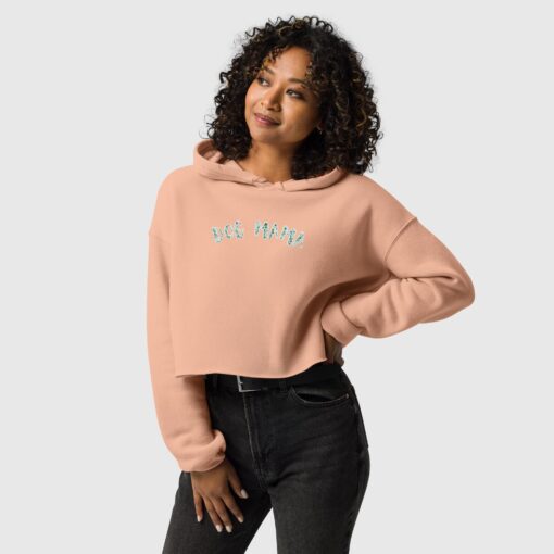 Dog Mama Printed Crop Hoodie for Women