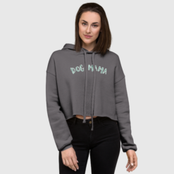 Dog Mama Printed Crop Hoodie for Women