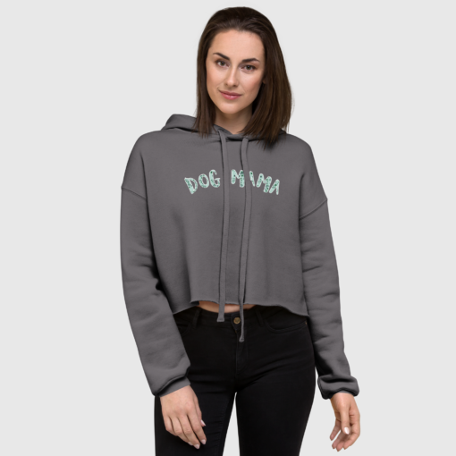 Dog Mama Printed Crop Hoodie for Women