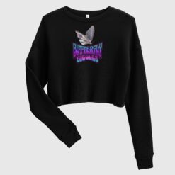 Premium Butterfly Giggles Fleece Crop Sweatshirt