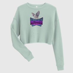Premium Butterfly Giggles Fleece Crop Sweatshirt