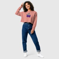 Premium Butterfly Giggles Fleece Crop Sweatshirt