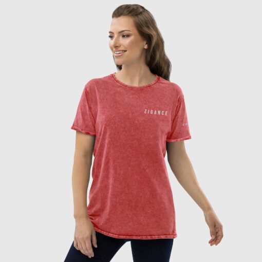 Denim Zigance Embroidered T-Shirt For Women