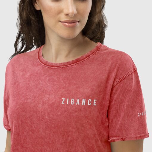 Denim Zigance Embroidered T-Shirt For Women