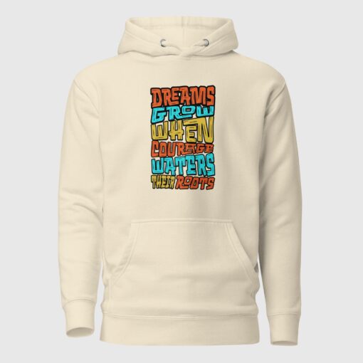 Premium Quality Dreams Grow Motivational Hoodie for Men - Image 2